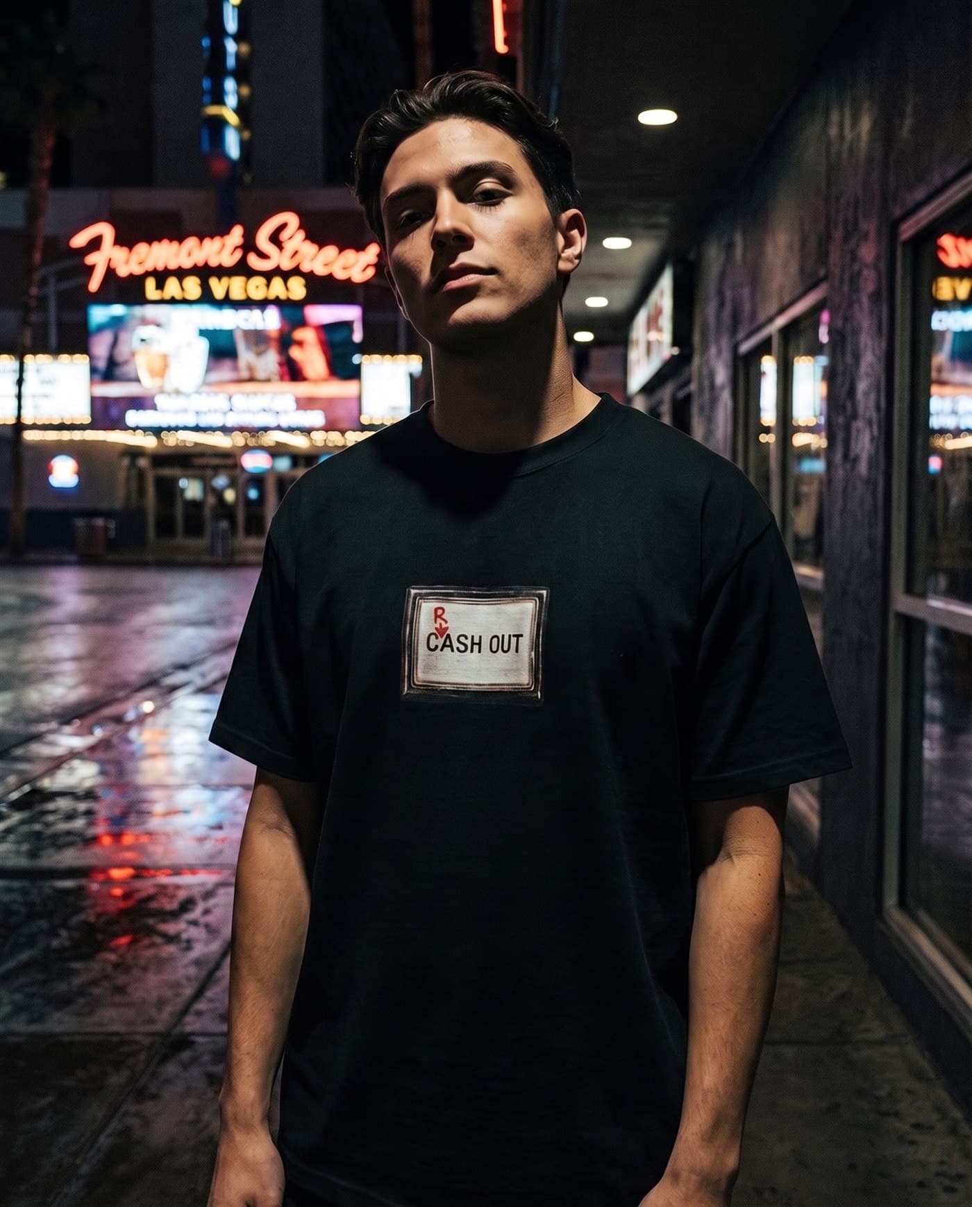 CRASH OUT tee on Fremont Street, Las Vegas